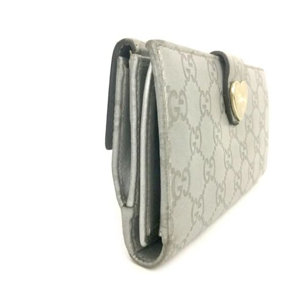 GUCCI Shima Heart Logo Clip Leather Long Bifold Wallet /S0930 - Picture 2 of 8